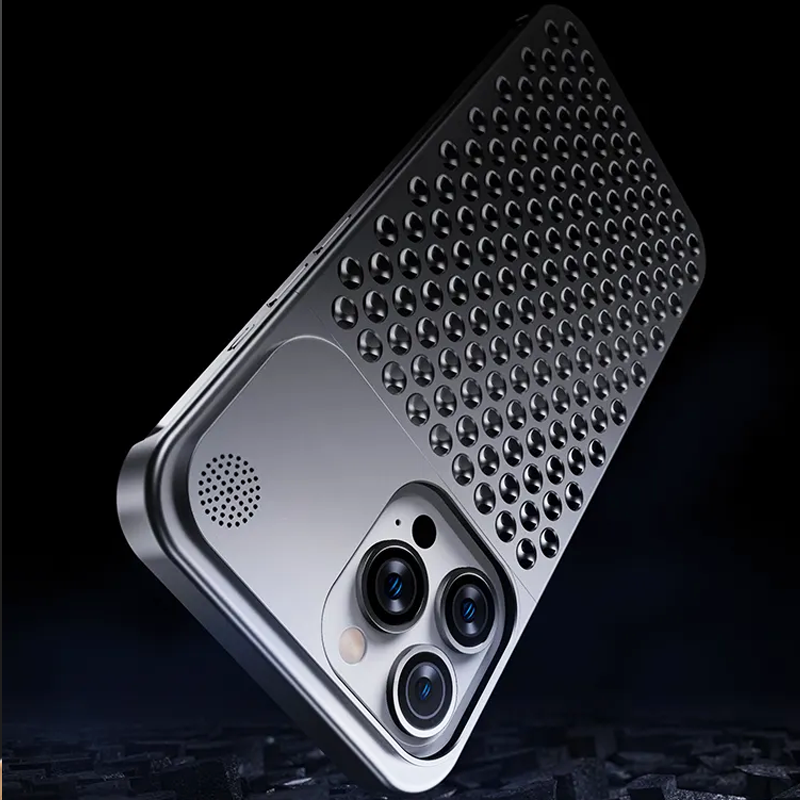 iPhone 15 Series Luxury Aluminum Alloy Heat Dissipation Hollow Case