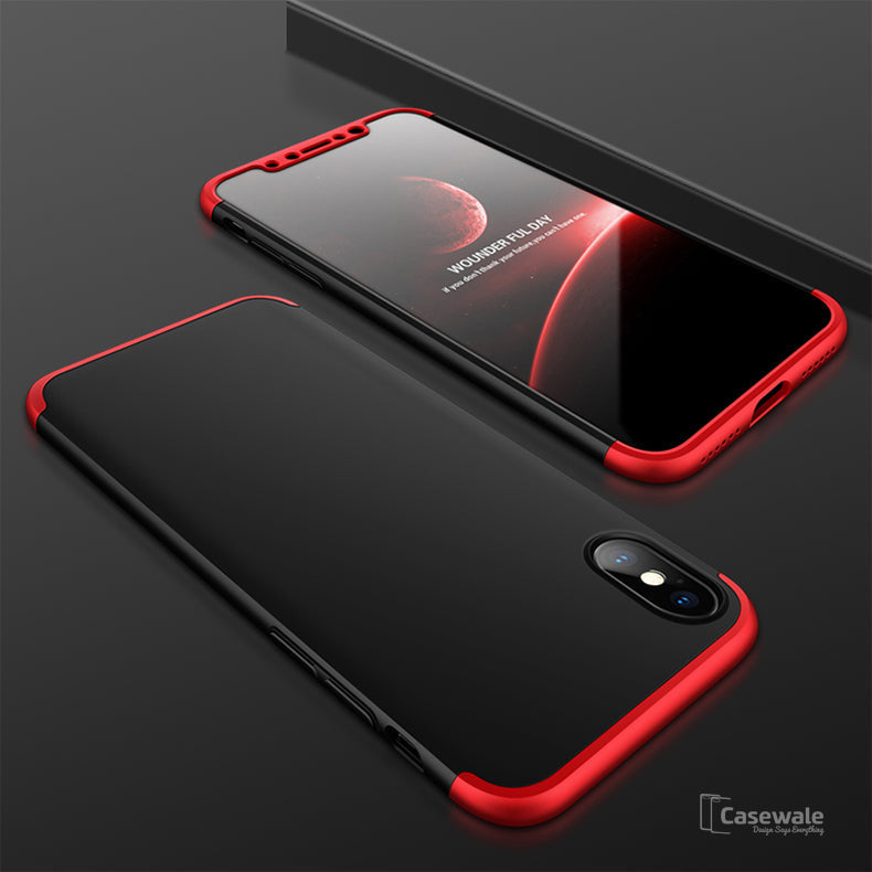 360 Full Body Hard Matte Protective Case For iPhone XS