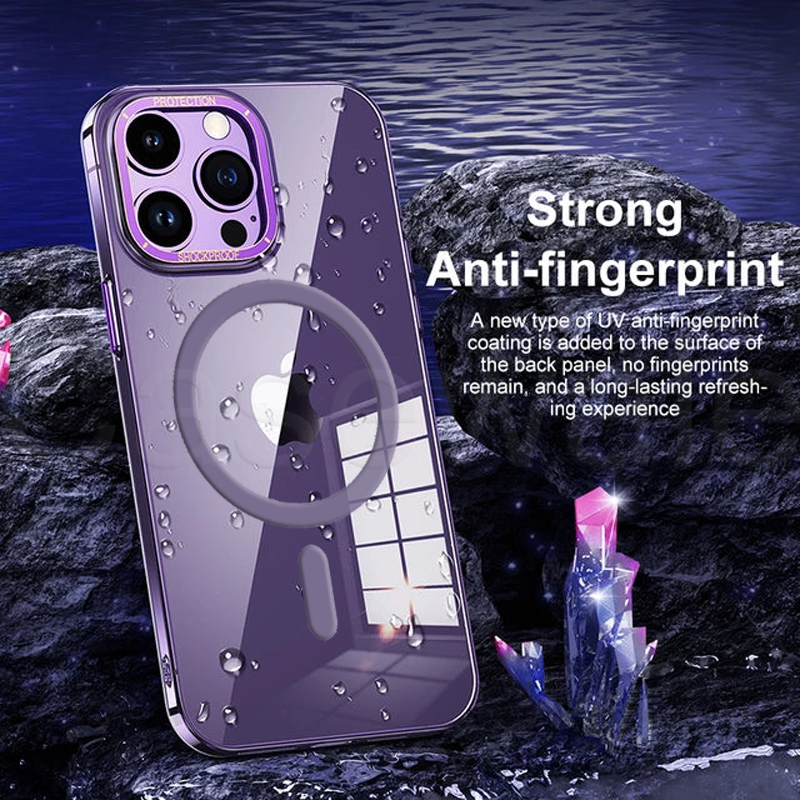 iPhone 14 Series Electroplating Square Frame Case with Lens Protection
