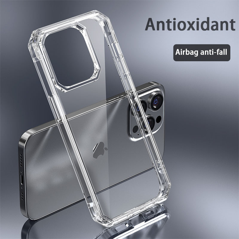 iPhone 14 Series Crystal Clear Shockproof Anti-Yellowing Case
