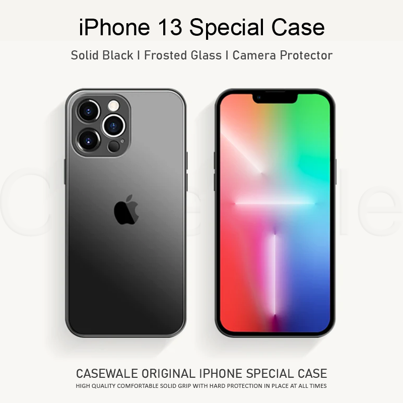 iPhone 13 Series AG Frosted Glass Case with Camera Lens Protection