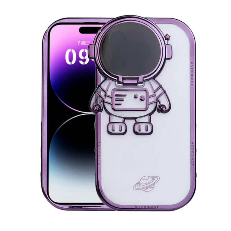iPhone 13 / 14 Series Astronaut Lens Bracket Electroplated Phone Case