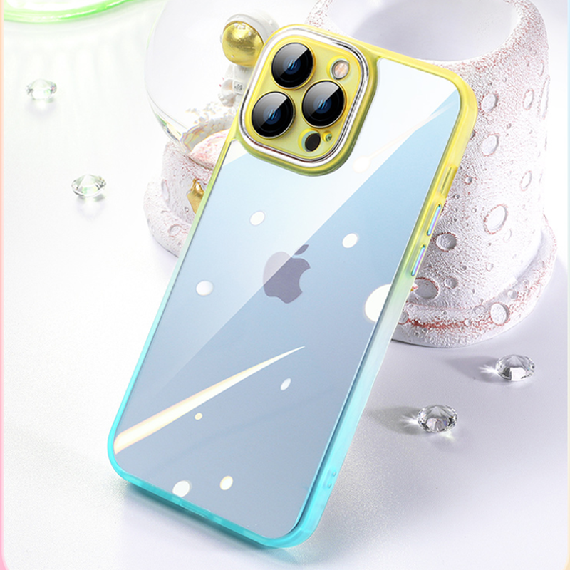 iPhone 13 Series Glass Ring Camera Protection Gradient Case