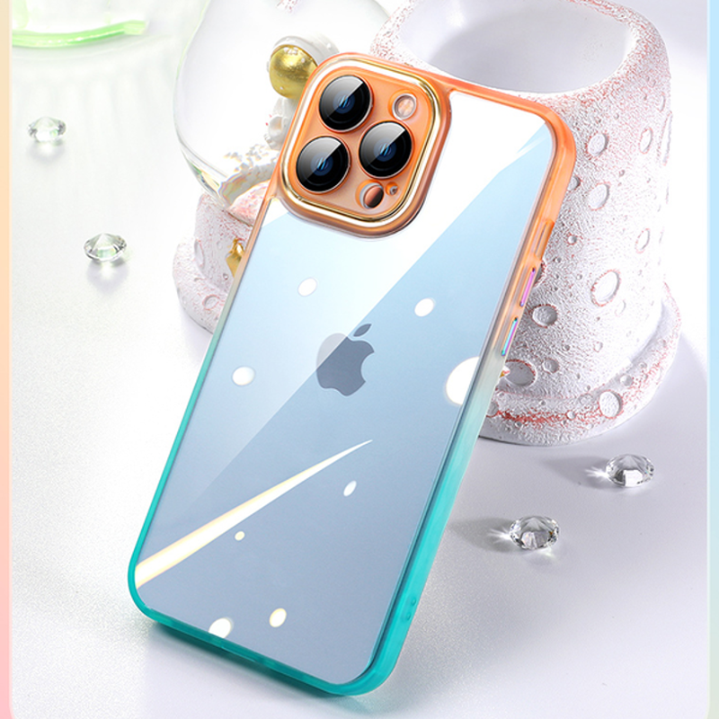 iPhone 13 Series Glass Ring Camera Protection Gradient Case