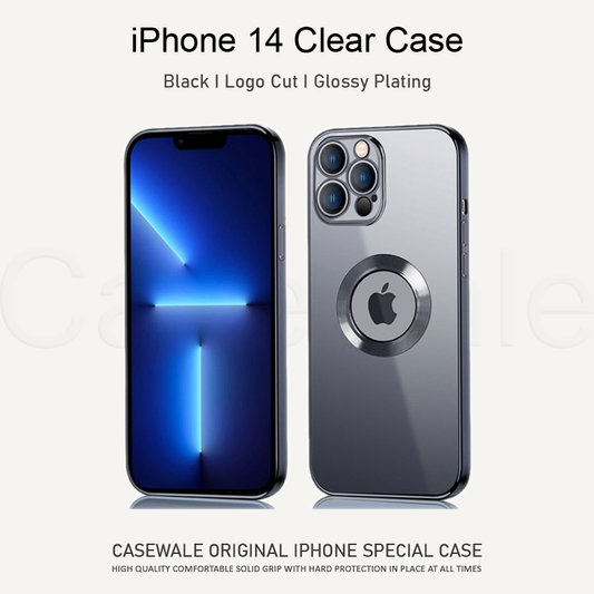 iPhone 14 Series Clear Plating Logo Cut Soft Case